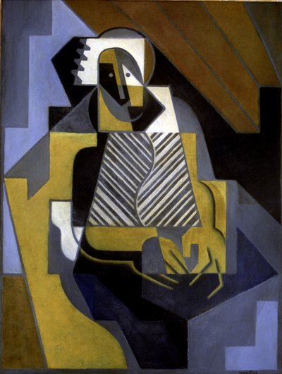 Mujer sentada, c.1915-20 (óleo sobre lienzo) de Juan Gris