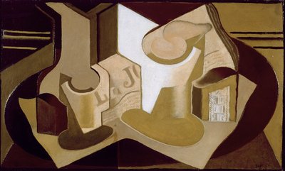 Naturaleza muerta con periódico, 1921 de Juan Gris