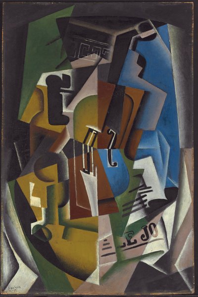 Violín y periódico; Violon et journal, 1917 de Juan Gris