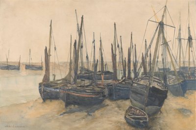 Barcos de pesca amarrados de Jules Lessore