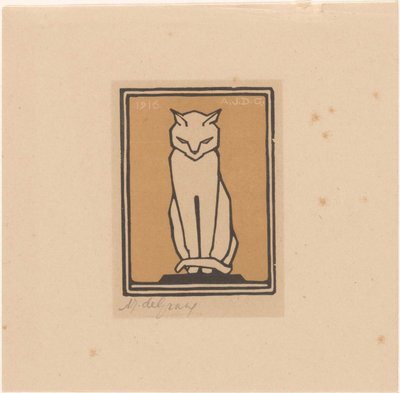 Gato sentado de Julie de Graag (signed by artist)