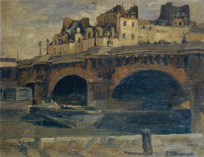 Paisaje parisino con Pont Neuf de Julius Ullmann