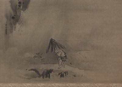 Lluvia vespertina de Kanō Tan’yū