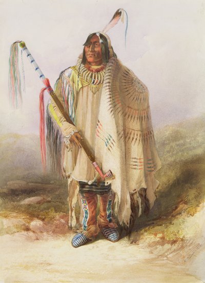 Pehriska-Ruhpa, guerrero Hidatsa de Karl Bodmer