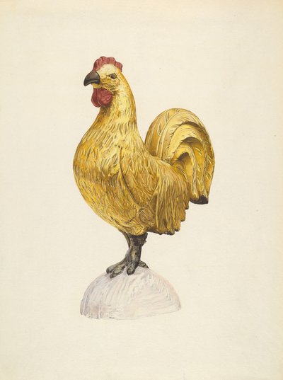 Gallo de madera dorado de Karl J. Hentz