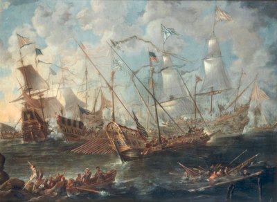 Batalla naval en el Mediterráneo de Kaspar van Eyck