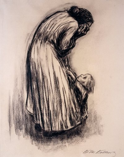 Mujer desesperada con niño de Käthe Kollwitz