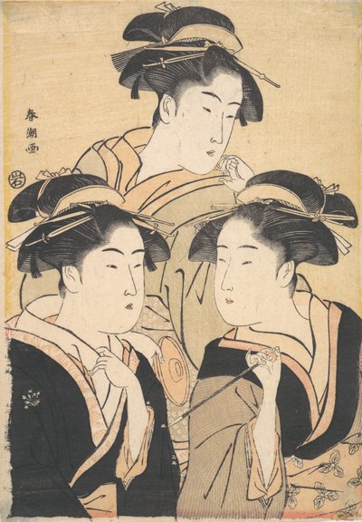 Tres bellezas, finales del siglo XVIII de Katsukawa Shuncho