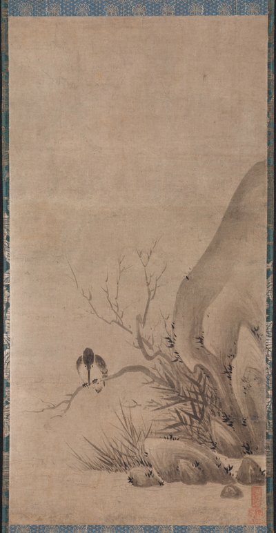 Kingfisher Perched above a Stream de Kenkō Shōkei