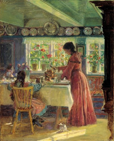 Sirviendo el café de la mañana de Laurits Regner Tuxen