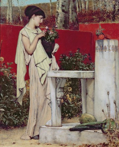 Mujer con un jarrón de flores de Lawrence Alma Tadema