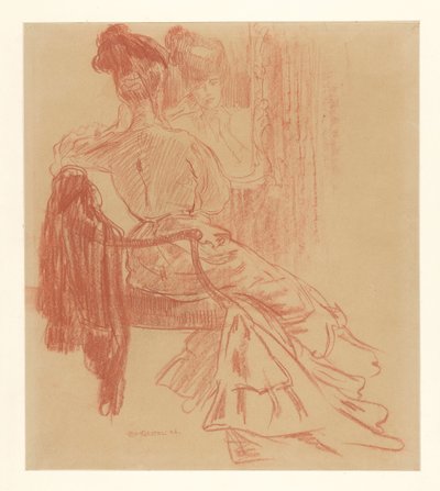 Mujer sentada frente al espejo de Leo Gestel