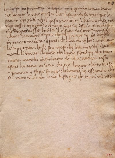 Extracto sin firmar del Codex Trivulzianus de Leonardo da Vinci