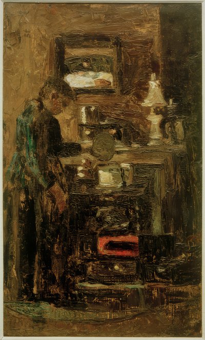 Mujer en la cocina de Lesser Ury