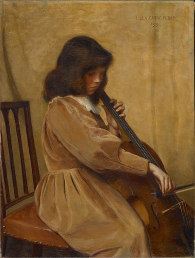 Chica tocando un violonchelo de Lilla Cabot Perry