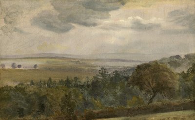 Paisaje extenso con nubes, c.1850 de Lionel Constable