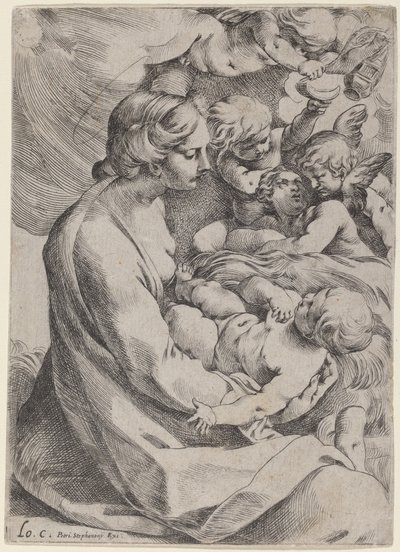 Madonna y el niño con ángeles de Lodovico Carracci