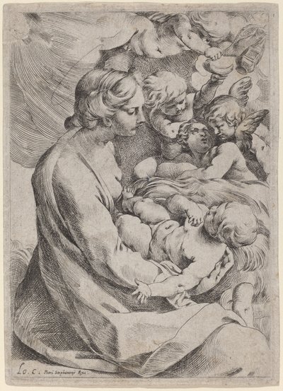 Madonna y el Niño con ángeles de Lodovico Carracci