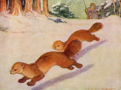 En el zoo: Martens (litografía en color) de Louis Augustus Sargent