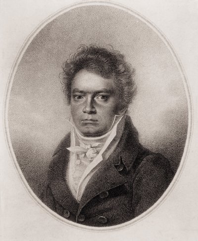 Beethoven, Ludwig, van. Compositor alemán (grabado) de Louis Rene Letronne