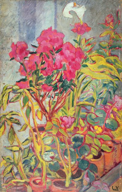 Azaleas, c.1918 (óleo sobre tabla) de Louis Valtat