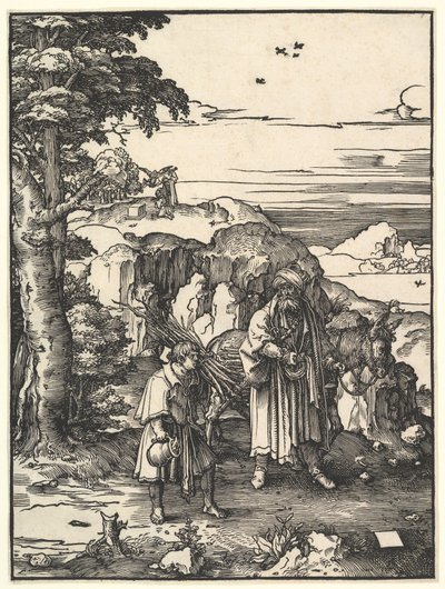 Abraham yendo a sacrificar a Isaac, 1517-19 de Lucas van Leyden