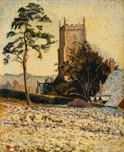 La Iglesia en East Knoyle, Deshielo de Lucien Pissarro