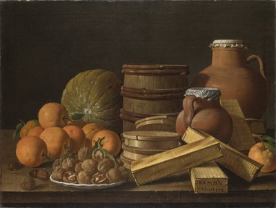 Naturaleza muerta con naranjas y nueces, 1772 de Luis Egidio Melendez