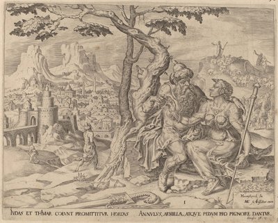 Judá dando a Tamar la prenda, c.1566 de Maarten van Heemskerck