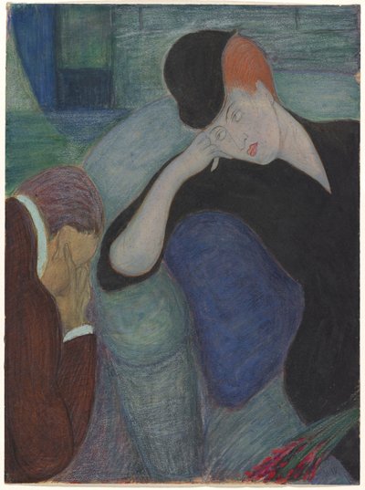 Interior con una pareja sentada de Marianne von Werefkin