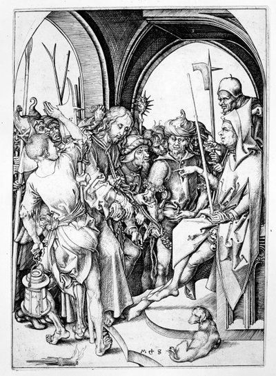 Cristo ante Anás (grabado) de Martin Schongauer