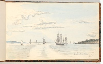 Paisaje costero con barcos de Martinus Rørbye