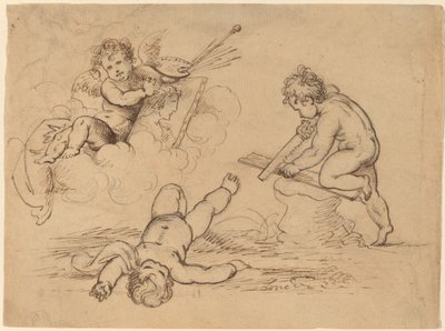 Alegoría: Cuatro putti de Mather Brown