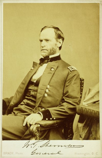 Fotografía de retrato de William Tecumseh Sherman de Mathew B. Brady