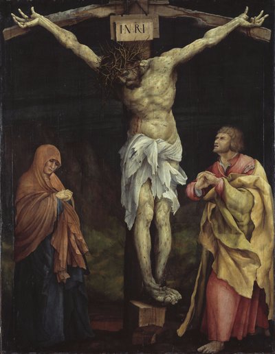 Cristo en la cruz entre María y Juan de Matthias Grünewald