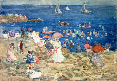 Escena de playa en Nueva Inglaterra, c.1896-97 de Maurice Brazil Prendergast