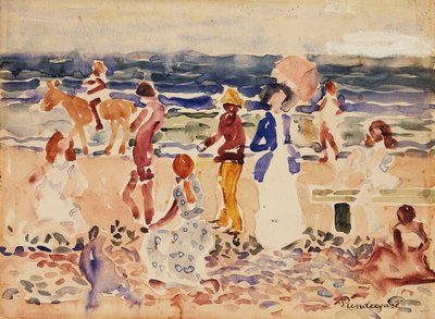 En la Playa, c.1920-23 de Maurice Brazil Prendergast