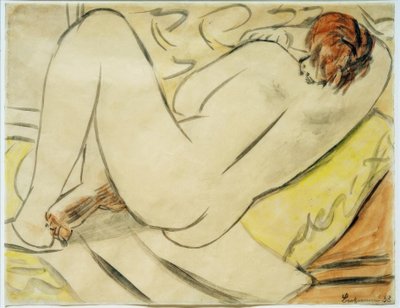 Desnudo de espaldas, acostado de Max Beckmann