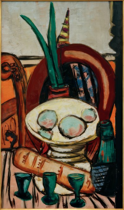 Naturaleza muerta con vasos verdes de Max Beckmann