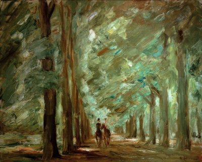 Avenida en Sacrow con dos jinetes de Max Liebermann