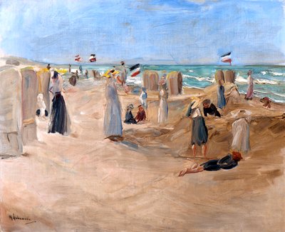 En la playa de Noordwijk, 1908 de Max Liebermann