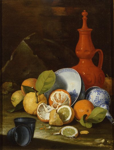 Bucchero, porcelana, naranjas y limones, 1706 de Monari