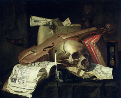 Naturaleza muerta Vanitas de N.L. Peschier