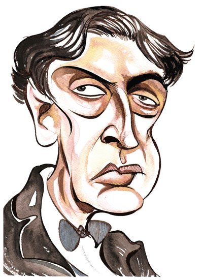 Alban Berg - caricatura en color de Neale Osborne