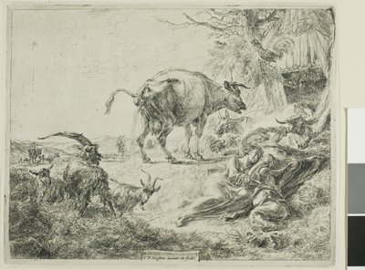 Vaca aliviándose de Nicolaes Berchem