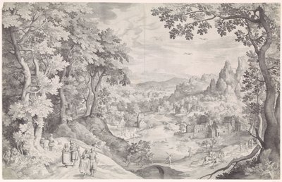 Paisaje con caza de ciervos de Nicolaes de Bruyn