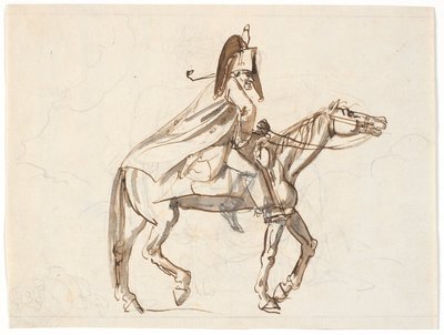 Caricatura de un militar a caballo de Nicolai Abildgaard