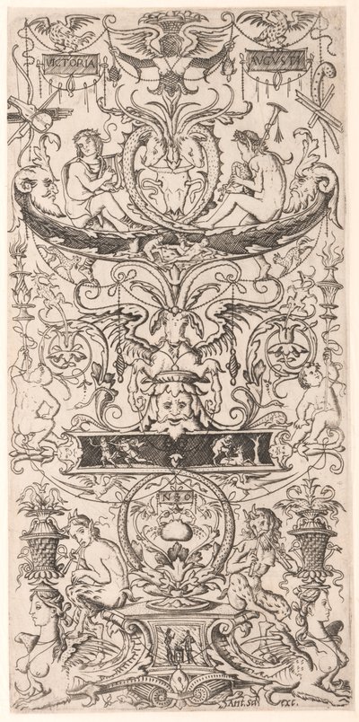 Panel de ornamento inscrito "Victoria Augusta" de Nicoletto da Modena