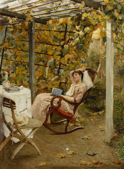 En la pérgola, 1894 de Oscar Bluhm