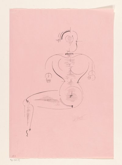Figura sentada de Oskar Schlemmer (signed by artist)